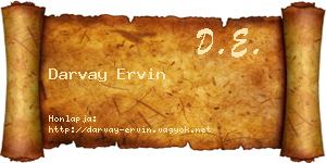 Darvay Ervin névjegykártya