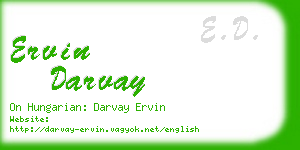 ervin darvay business card
